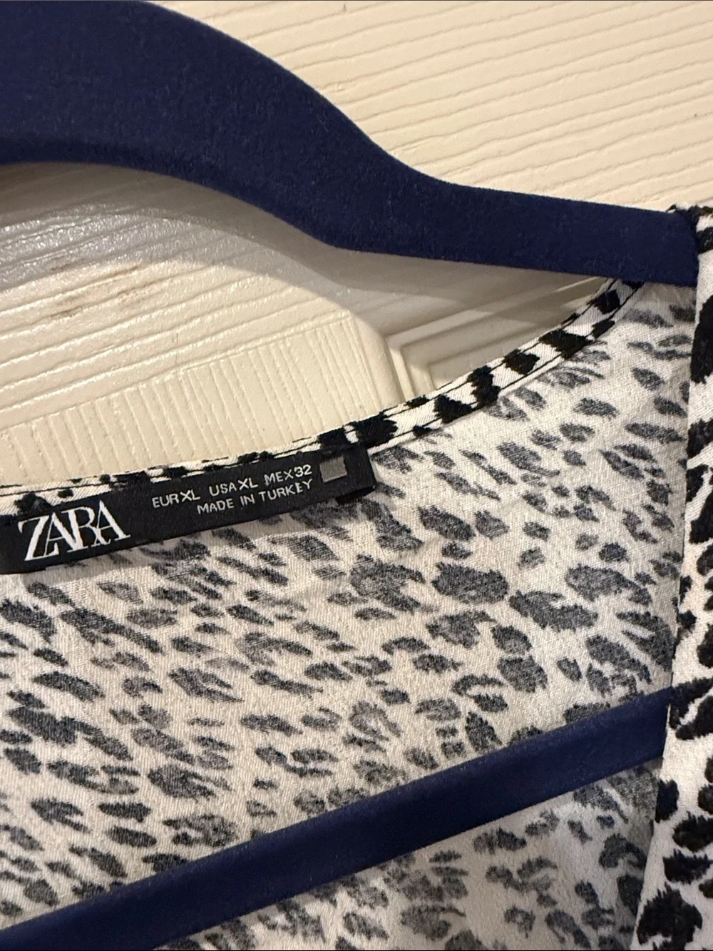 Zara black/white cheetah print ruffle mini dress, XL - Picture 4 of 8